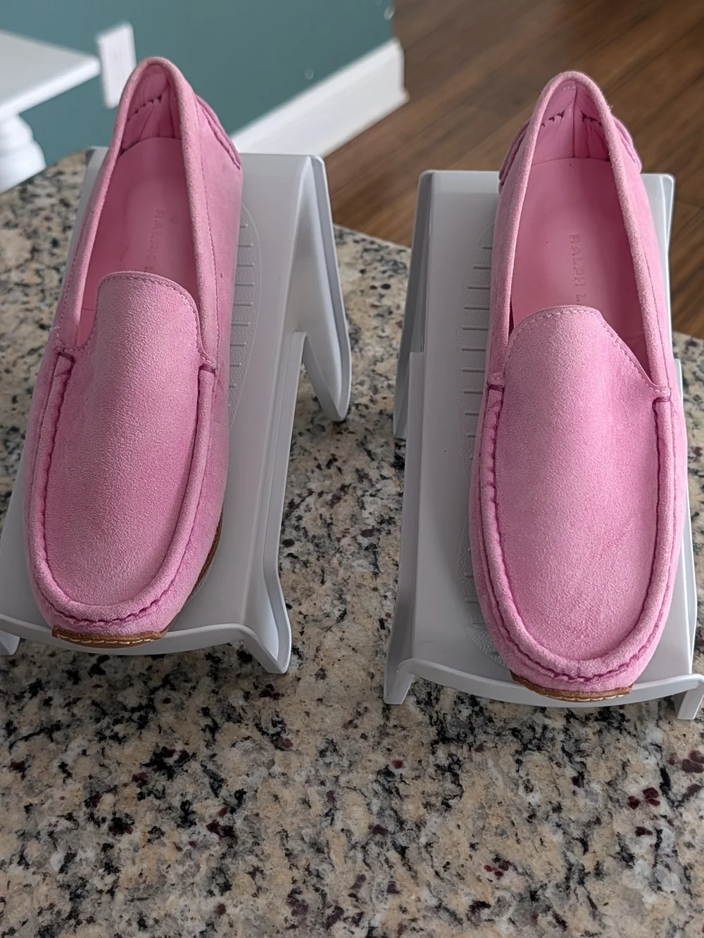 Ralph Lauren Pink Suede Driving Shoes/Mocassins Sz 5.5